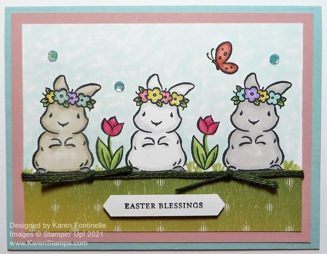 Trio of Bunnies Easter Card