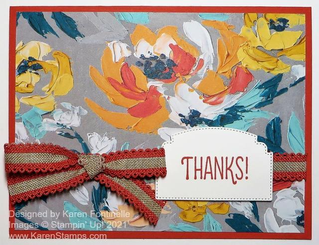 Terracotta Tile Fine Art Floral Thank You Card