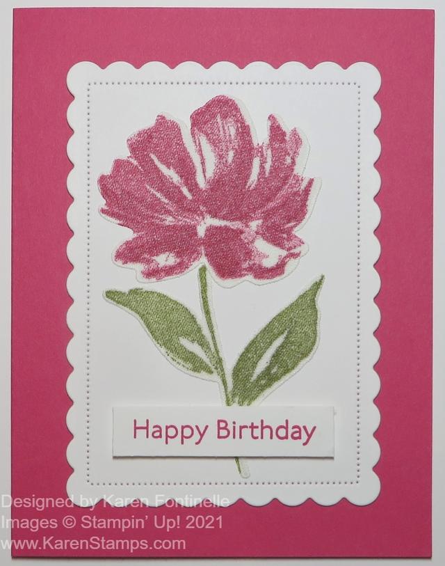 Art Gallery Linen Flower Birthday Card