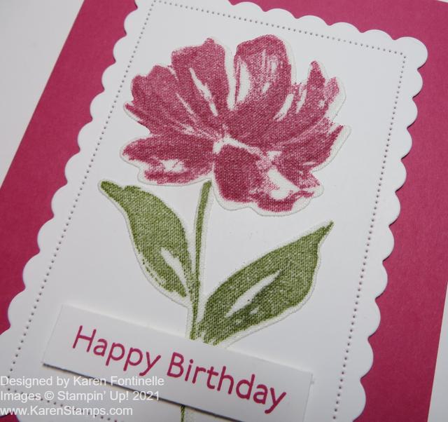 Art Gallery Linen Flower Birthday Card Closeup