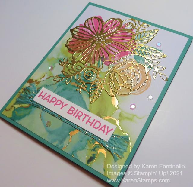 Expressions In Ink Birthday Card With Gold Foil Closeup