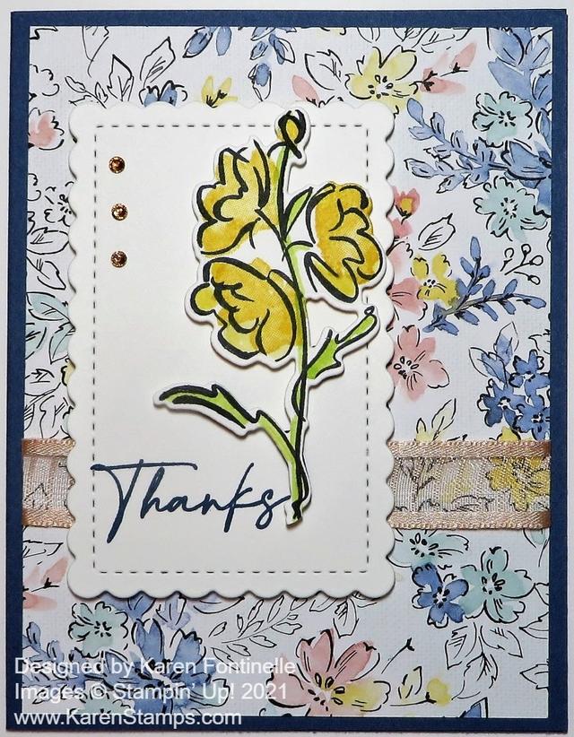 Hand-Penned Floral Thank You Card