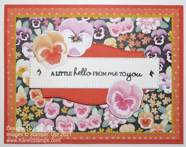 Pansy Petals Floral Hello Card