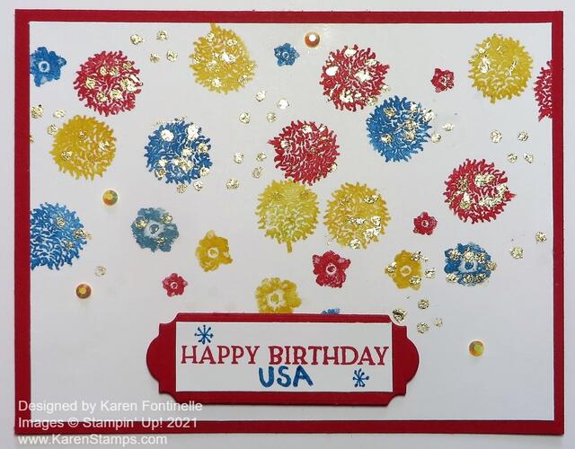 4th of July Fireworks USA Birthday Card