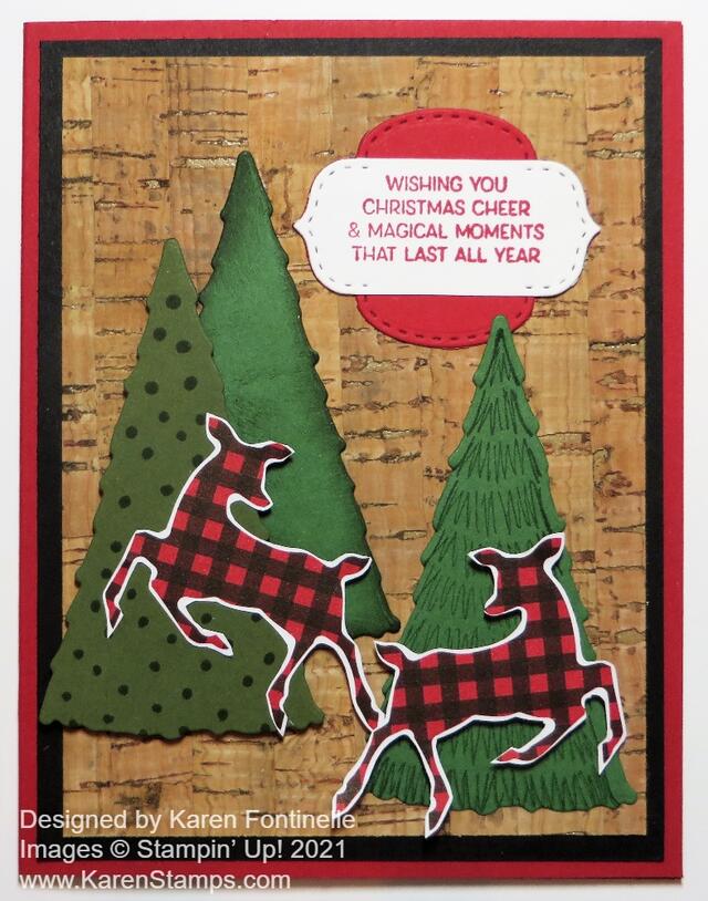 Peaceful Prints Deer and Trees Christmas Card
