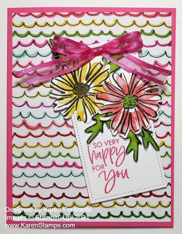 Beautifully Penned Floral Tag Card