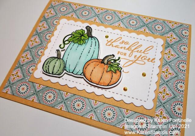 Pretty Pumpkins Thankful Pale Payaya Card Closeup