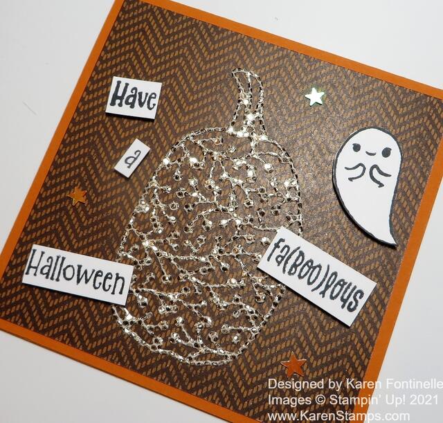 Be Dazzling Pretty Pumpkins Halloween Card Closeup