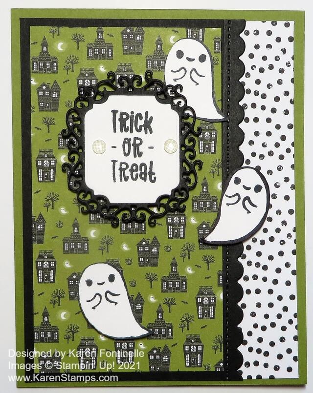 Cute Halloween Trick or Treat Ghosts Card