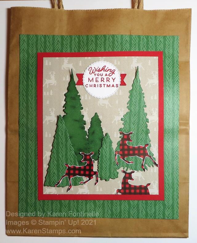 Peaceful Prints Kraft Christmas Gift Bag