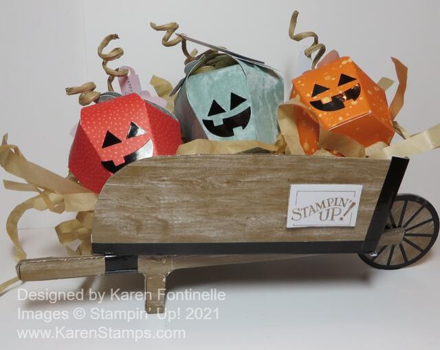 Paper Pumpkin Treats and Wheelbarrow