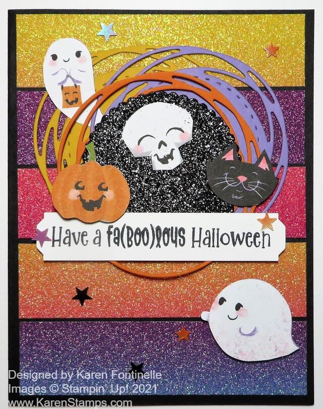 Rainbow Glimmer Halloween Card