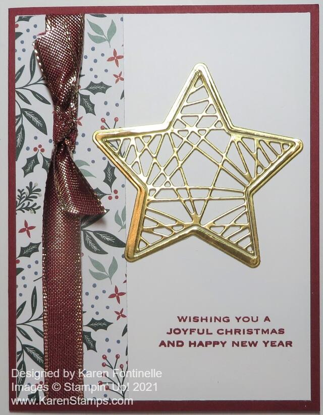 Tidings and Trimmings Gold Star Christmas Card