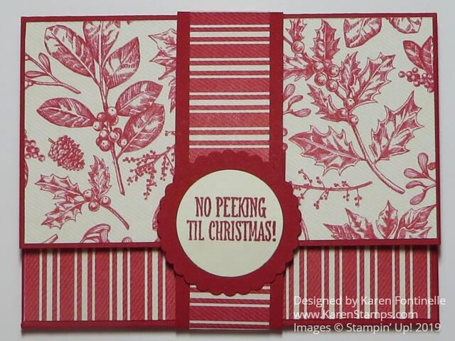 Toile Tidings Christmas Red Gift Card Holder
