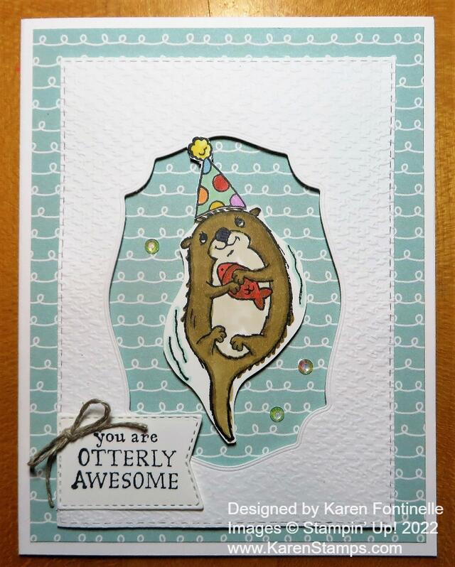 Awesome Otters Fish Birthday Card