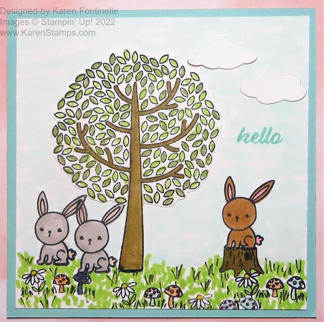 Friends of the Forest Bunnies Hello Card