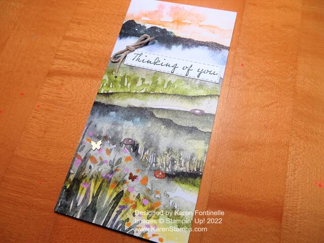 New Horizons Slimline Thinking of You Card Closeup