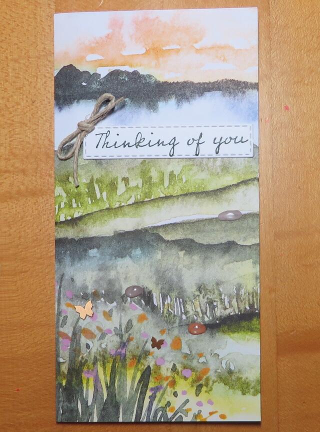 New Horizons Slimline Thinking of You Card Embellished