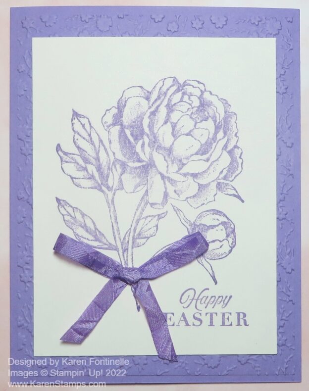 Prized Peony Monochromatic Easter Card | Stamping With Karen