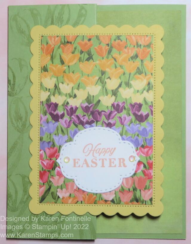 Flowering Fields Z-Fold Tulips Easter Card