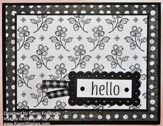 Perfectly Penciled Black and White Hello Card