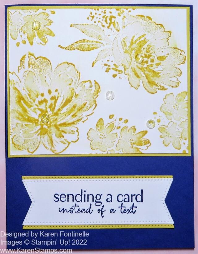 Flowing Flowers Blue & Yellow Card