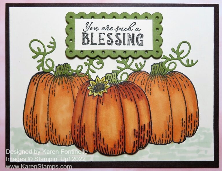 Hello Harvest Pumpkins Card | Stamping With Karen