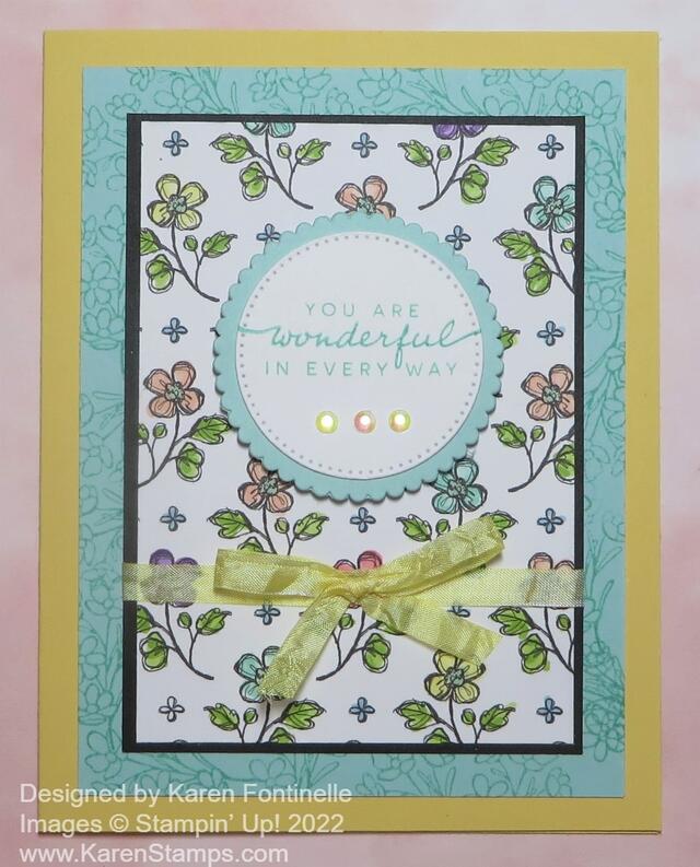 Perfectly Penciled Colored Flowers Card