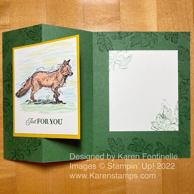 Stylish Sketches Z-Fold Fox Card open