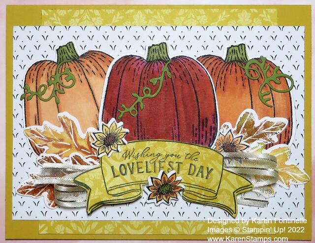 Hello Harvest First Day of Fall Pumpkin Card