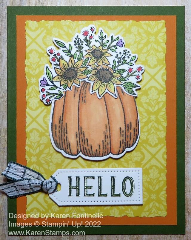 Hello Harvest Pumpkin Fall Card