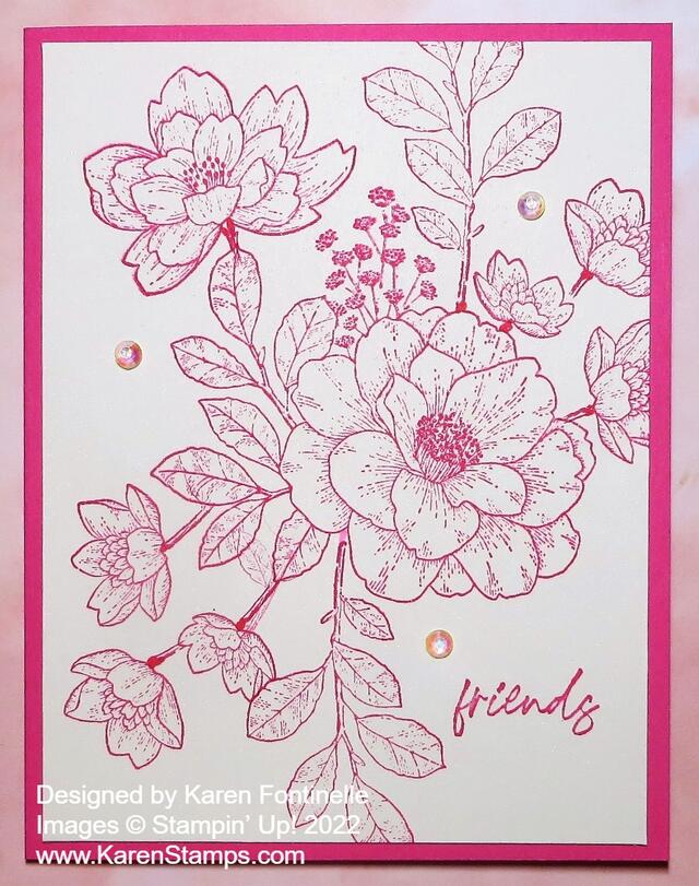 Monochromatic Polished Pink Cottage Rose Card