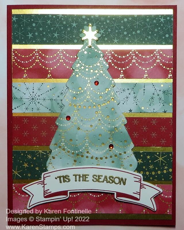 Lights Aglow Colored Strips Christmas Card