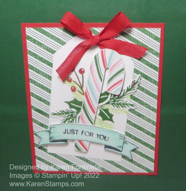 Candy Cane Christmas Gift Bag Closeup