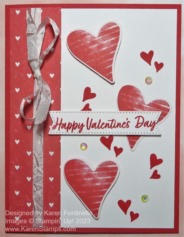 Country Floral Lane Hearts Valentine Card