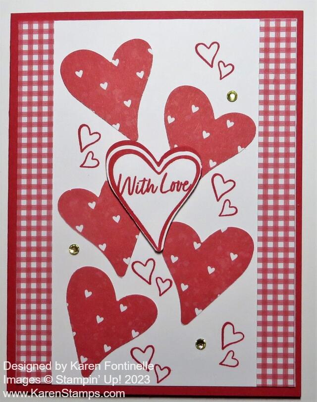 Country Floral Lane Punched Red Hearts Valentine