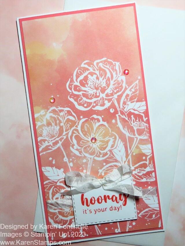 Hello, Irresistible Slimline Floral Card