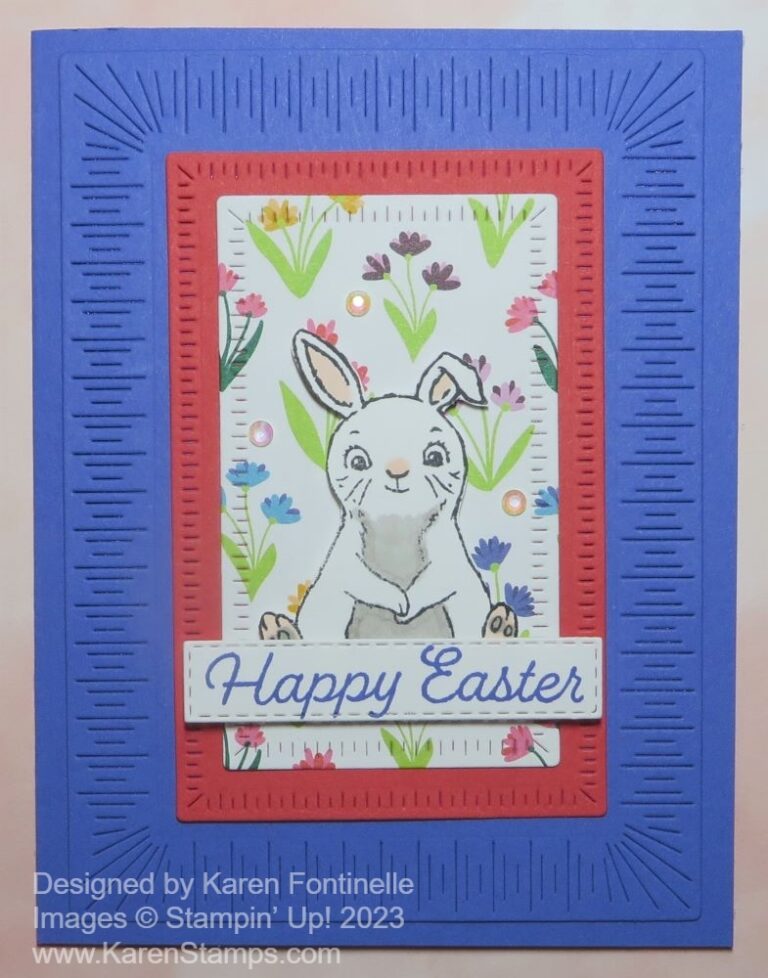 Radiating Stitches Easter Card | Stamping With Karen