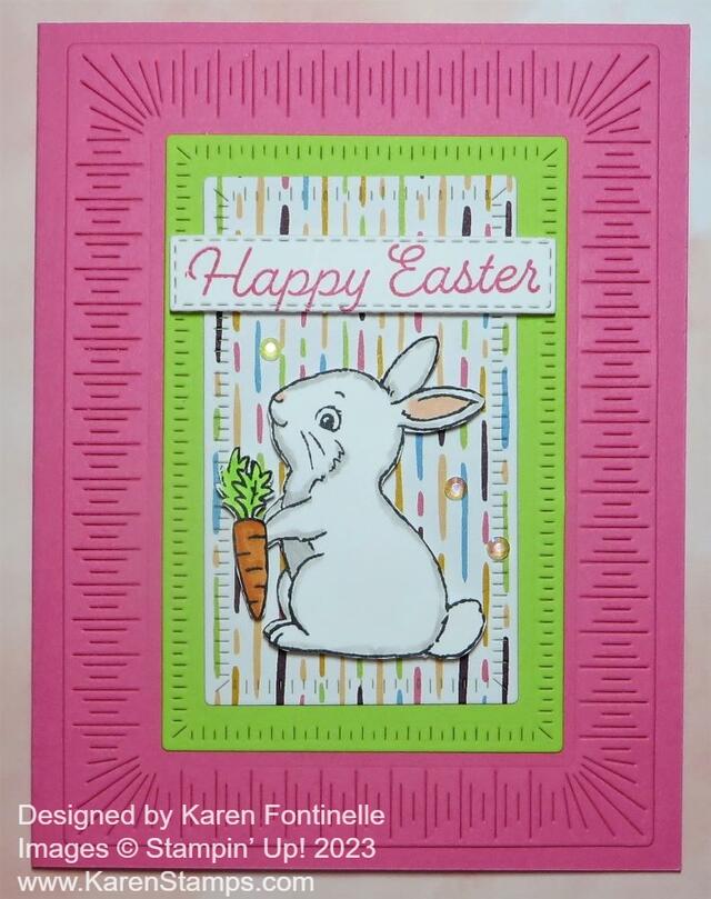 Radiating Stitches Easter Bunny Card