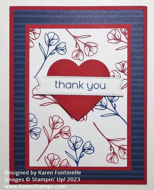 Patriotic Red White and Blue Thank You Card