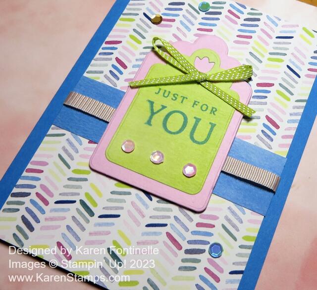 Bright & Beautiful Just For You Card closeup