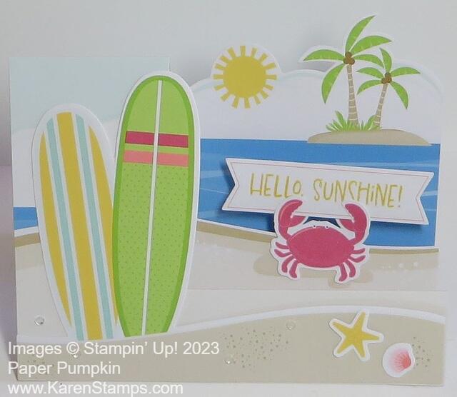 Fun In the Sun Paper Pumpkin Surfboard Card
