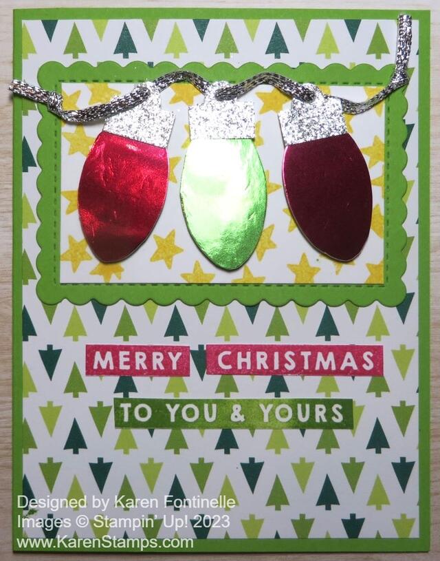 Merry & Bright Christmas Bulbs Card