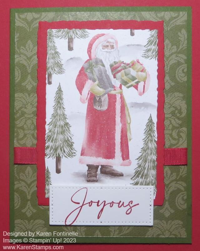 Old-Fashioned Santa Christmas Card