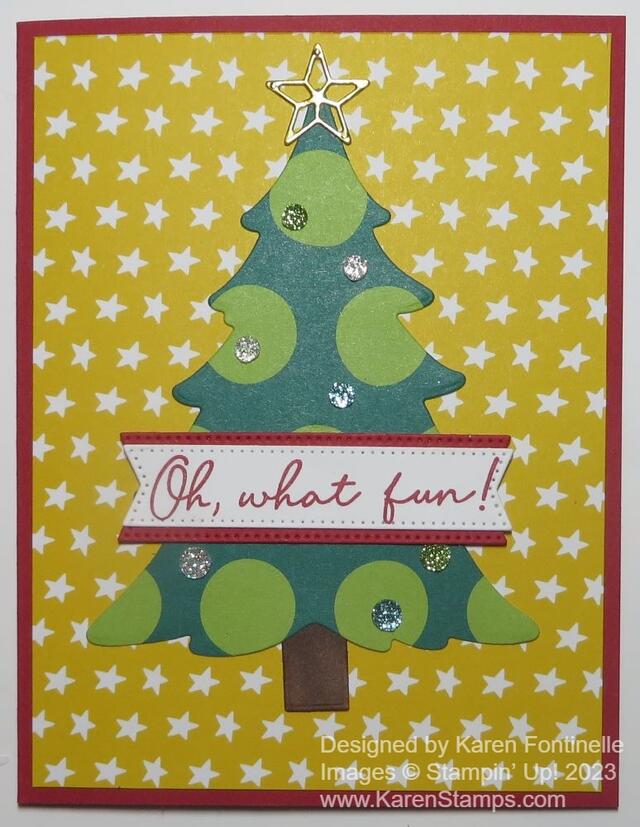 Merry Bold & Bright Christmas Tree Card