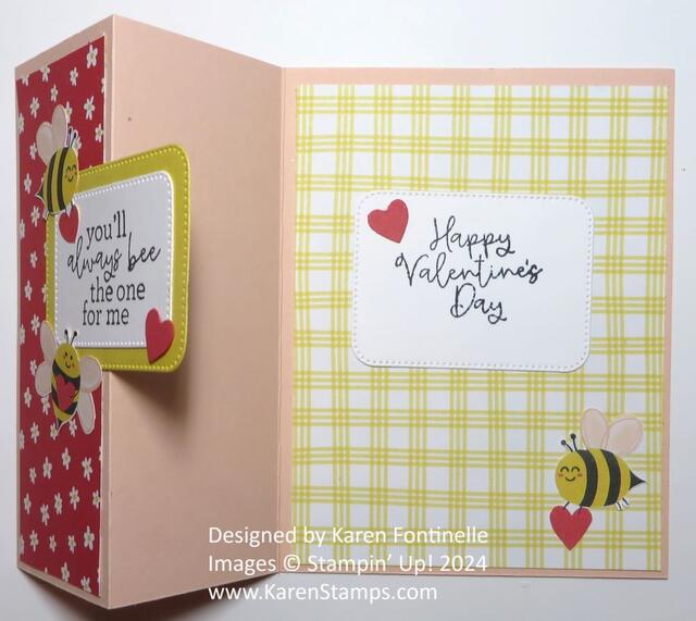 Bee Mine Z-Fold Valentine's Day Card Inside