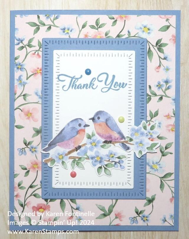 Flight & Airy Thank You Card With Birds