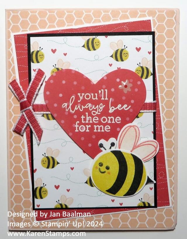 Bee Mine Bees Valentine Card Jan