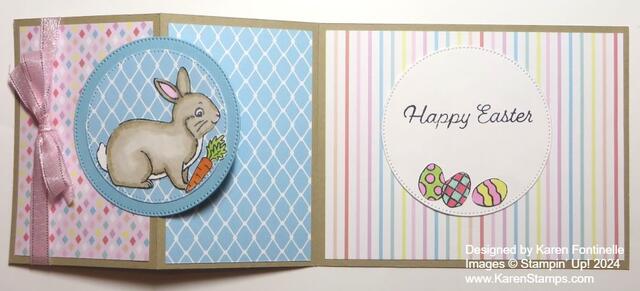 Easter Bunny Z-Fold Easter Card Open