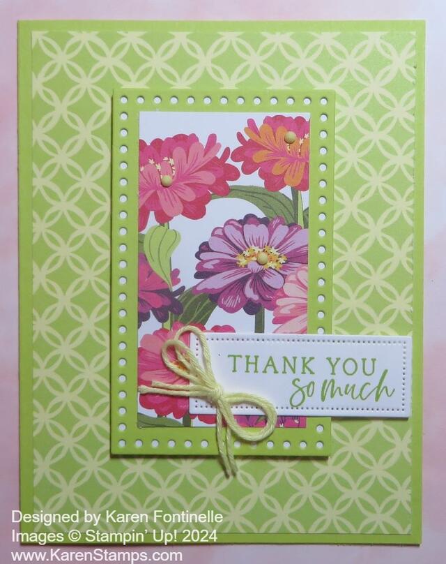 Flowering Zinnias Thank You Card